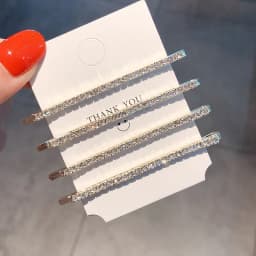 2/3/4pcs Bobby Pins Simple Style Elegant Rhinestone Bangs Clips Set for Girls; Hair Clips; Clips for Head Decoration