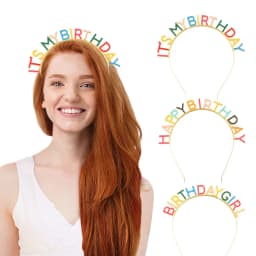 1PC Birthday Party Headband IT 'S MY BIRTHDAY Drip Oil Colorful Letters Birthday Crown Girl Headband
