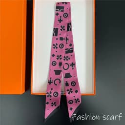 Europe 2025 Fashion New National Style Small Nroken Flower Women's Decorative Twill Binding Bag Handle Silk Scarf Ribbon Scarf