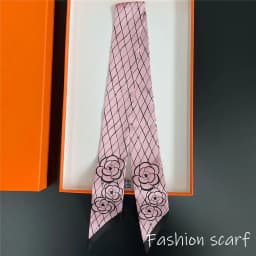 Europe 2025 Fashion New National Style Small Nroken Flower Women's Decorative Twill Binding Bag Handle Silk Scarf Ribbon Scarf