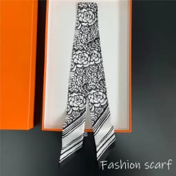 Europe 2025 Fashion New National Style Small Nroken Flower Women's Decorative Twill Binding Bag Handle Silk Scarf Ribbon Scarf