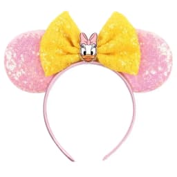 Fine Disney Pink Daisy Duck Bow Hairbands White Fluff Mickey Mouse Ear Headband for Adults Women Girls Hair Accessories Kid Gift
