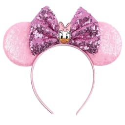 Fine Disney Pink Daisy Duck Bow Hairbands White Fluff Mickey Mouse Ear Headband for Adults Women Girls Hair Accessories Kid Gift