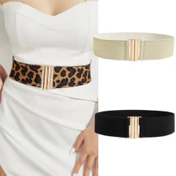 Fashion Elastic Leopard Wide Corset Belt Big Cummrebunds Designer Belts For Women High Quality Luxury Stretch Waistband Female