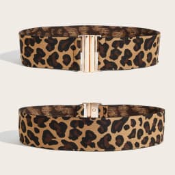 Fashion Elastic Leopard Wide Corset Belt Big Cummrebunds Designer Belts For Women High Quality Luxury Stretch Waistband Female