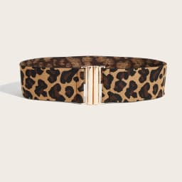Fashion Elastic Leopard Wide Corset Belt Big Cummrebunds Designer Belts For Women High Quality Luxury Stretch Waistband Female