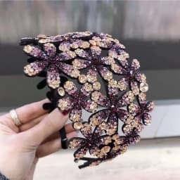 Elegant Crystal Rhinestone Hairband Flower Anti-slip Hair Claws Hair Clips for Girl Headband Hair Accessories