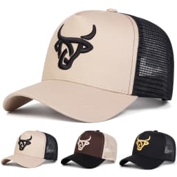 Unisex Ox Head Embroidery Baseball Net Caps Spring and Summer Outdoor Adjustable Casual Hats Hip Hop Hat Sunscreen Hat