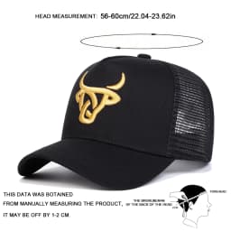 Unisex Ox Head Embroidery Baseball Net Caps Spring and Summer Outdoor Adjustable Casual Hats Hip Hop Hat Sunscreen Hat