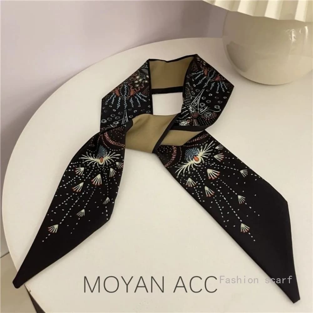 Tarot Summer New Thin and Narrow Wrapping Bag Handle Ribbon Headband Gift Streamer Wholesale Scarf Luxury Clothes Women
