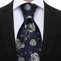7cm Floral Silk Tie For Men Elegant Peacock Blue Teal Grey Best Selling Business Necktie Wedding Office Fashion Accessories Gift