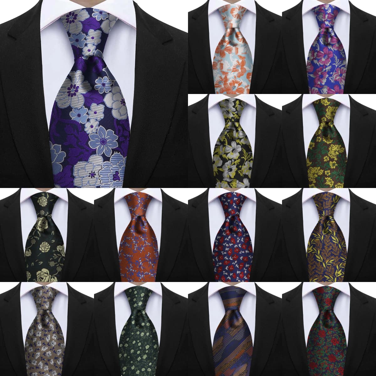 7cm Floral Silk Tie For Men Elegant Peacock Blue Teal Grey Best Selling Business Necktie Wedding Office Fashion Accessories Gift