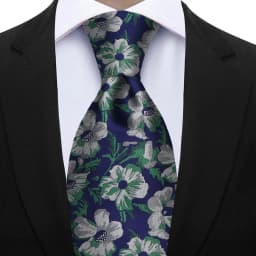 7cm Floral Silk Tie For Men Elegant Peacock Blue Teal Grey Best Selling Business Necktie Wedding Office Fashion Accessories Gift