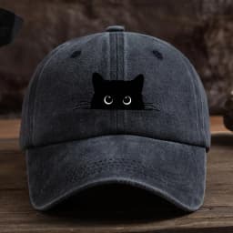 Cute cat print adjustable baseball cap for men and women, casual wear for outdoor travel, sun shading duckbill cap