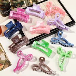 Acrylic Hair Claw Grab Bow Large Hair Clip Ponytail Geometric Hollow Square Hairpins Barrettes for Women Girls Hair Accessories