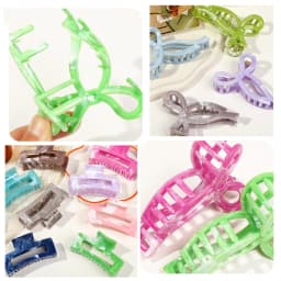 Acrylic Hair Claw Grab Bow Large Hair Clip Ponytail Geometric Hollow Square Hairpins Barrettes for Women Girls Hair Accessories