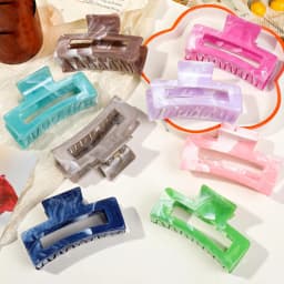 Acrylic Hair Claw Grab Bow Large Hair Clip Ponytail Geometric Hollow Square Hairpins Barrettes for Women Girls Hair Accessories