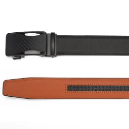 Automatic Buckle Ratchet Belt for Men Black/Blue Carbon Fiber Pattern Belts Male Leather Mens Waist Strap Formal Luxury Brands
