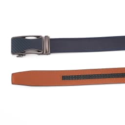 Automatic Buckle Ratchet Belt for Men Black/Blue Carbon Fiber Pattern Belts Male Leather Mens Waist Strap Formal Luxury Brands