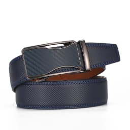 Automatic Buckle Ratchet Belt for Men Black/Blue Carbon Fiber Pattern Belts Male Leather Mens Waist Strap Formal Luxury Brands
