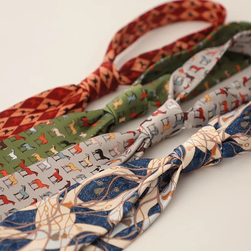 2025 New Vintage Mens Casual Panda Horse Anchor Printed Neckties Gentleman Daily Wear Neck Tie Handmade 8CM Brown Khaki Cravat