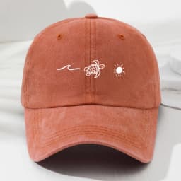 Wave turtle sun printed baseball cap,retro style for men and women,fashionable outdoor sun shading and adjustable sun protection