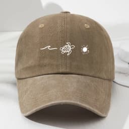 Wave turtle sun printed baseball cap,retro style for men and women,fashionable outdoor sun shading and adjustable sun protection