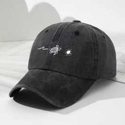 Wave turtle sun printed baseball cap,retro style for men and women,fashionable outdoor sun shading and adjustable sun protection