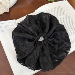 26CM Lace Pleated Large Intestine Hair Band Double Layer Oversized Premium Hair Rope Rubber Band Headdress