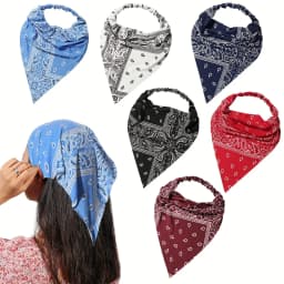 Women Paisley Elastic Boho Headbands Printed Retro Triangular Headscarf Girl Headbands Hair Accessories