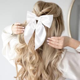 Chiffon Bow Hair Clip Women Medium Bowknot Satin Hairpin Barrettes Girls Solid Color Ponytail Hair Accessories Headwear Gift