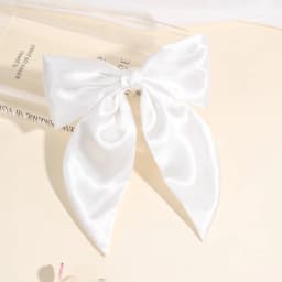 Chiffon Bow Hair Clip Women Medium Bowknot Satin Hairpin Barrettes Girls Solid Color Ponytail Hair Accessories Headwear Gift