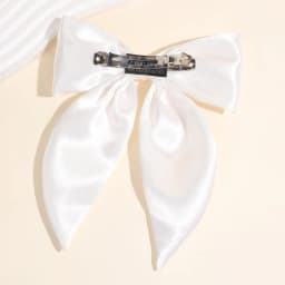 Chiffon Bow Hair Clip Women Medium Bowknot Satin Hairpin Barrettes Girls Solid Color Ponytail Hair Accessories Headwear Gift
