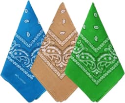3 Pack Paisley Pattern Bandanas Face Mask Square Scarf Wristband Headwear Outdoor Sports Scarf Riding Camping Cycling Headscarf