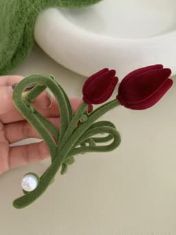 1Pcs Fashion Velvet Tulip Flower Hair Claws For Women Girls Hair Accessories