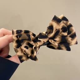 1PC Leopard Bow Marble Head Grab Clip Advanced Sense Net Red New Temperament Fashion Plate Fixed High Ponytail Hair Clip