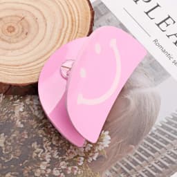 1pc New smiley face shaped acrylic material headpiece hair clip, hair clip at the back of the head, hair grab