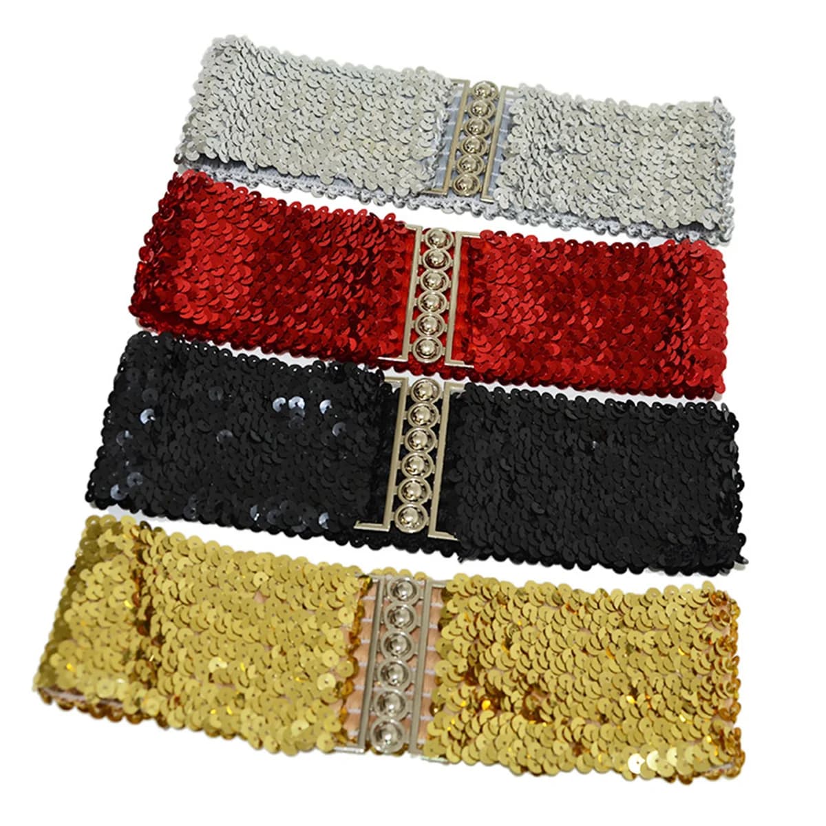 Fashionable women's fish scale sequin waist belt Women's shining decoration matching dance costume waist belt