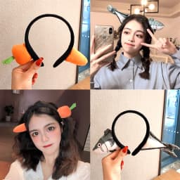 Funny Carrot Headband for Women Elegant Salted Fish Wear It When Washing Your Face and Going Out Hairband Fashion Girl Headwear