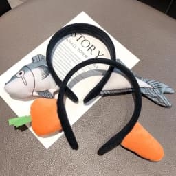 Funny Carrot Headband for Women Elegant Salted Fish Wear It When Washing Your Face and Going Out Hairband Fashion Girl Headwear