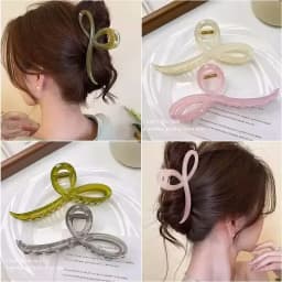Elegant Jelly Color Bow Hair Claw For Women Girls Sweet Hairs Ornament Back Headband Hair Clips Hairpin Fashion Hair Accessories