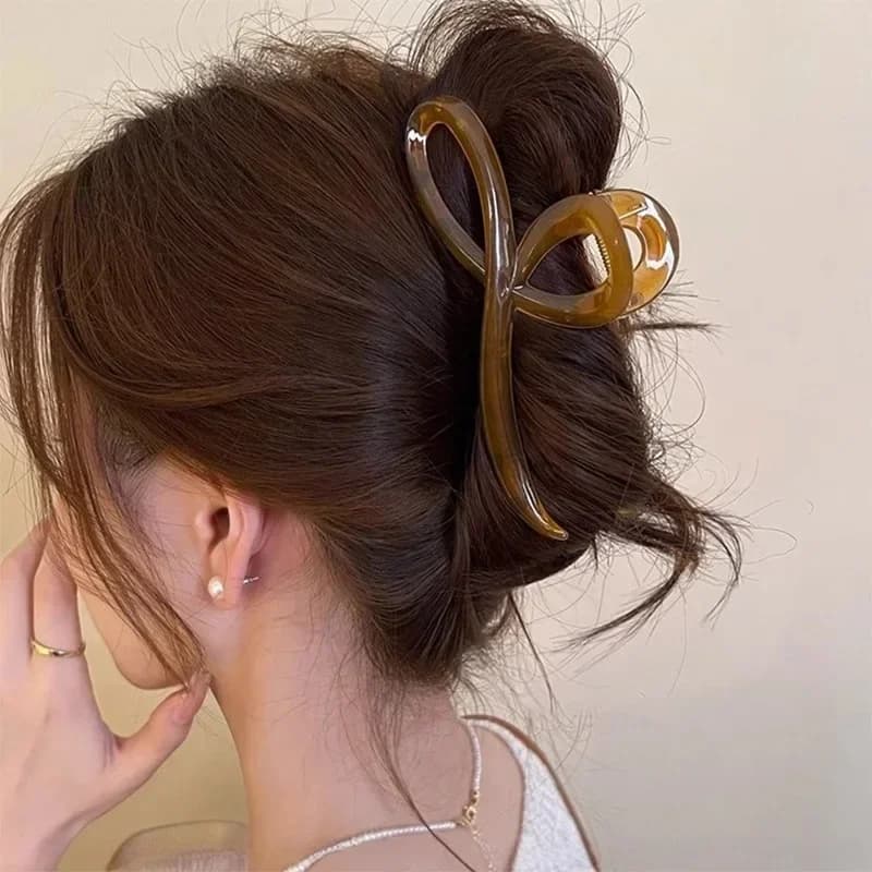 Elegant Jelly Color Bow Hair Claw For Women Girls Sweet Hairs Ornament Back Headband Hair Clips Hairpin Fashion Hair Accessories