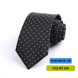 Polyester 8cm Striped Dots Men's Tie Suitable For Wedding Parties Work Black Blue Navy Colors Necktie