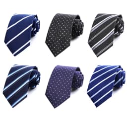 Polyester 8cm Striped Dots Men's Tie Suitable For Wedding Parties Work Black Blue Navy Colors Necktie