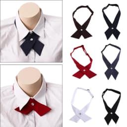 Wedding Business for School Costume Ribbon Tie Solid Color Shirt Accessory Uniform Cravat Neck Ties JK Bow Tie Cross Bow Tie
