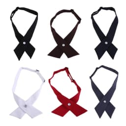 Wedding Business for School Costume Ribbon Tie Solid Color Shirt Accessory Uniform Cravat Neck Ties JK Bow Tie Cross Bow Tie
