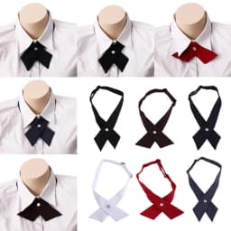 Wedding Business for School Costume Ribbon Tie Solid Color Shirt Accessory Uniform Cravat Neck Ties JK Bow Tie Cross Bow Tie