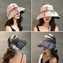 Sun Hat Women's Summer Korean Version Sun Protection Hat Empty Top Sun Hat Face Cover Outside The Beach Folding Sun Hat