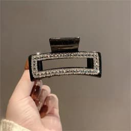 Fashionable Edging Rhinestone Square Simple High-Grade Sense Of Hair Clip For Women