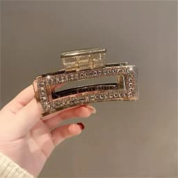 Fashionable Edging Rhinestone Square Simple High-Grade Sense Of Hair Clip For Women